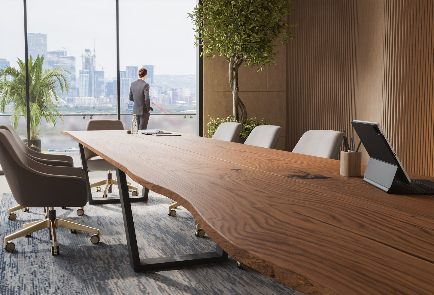 Tavoli artigianali in legno pregiato di Noce Walnut