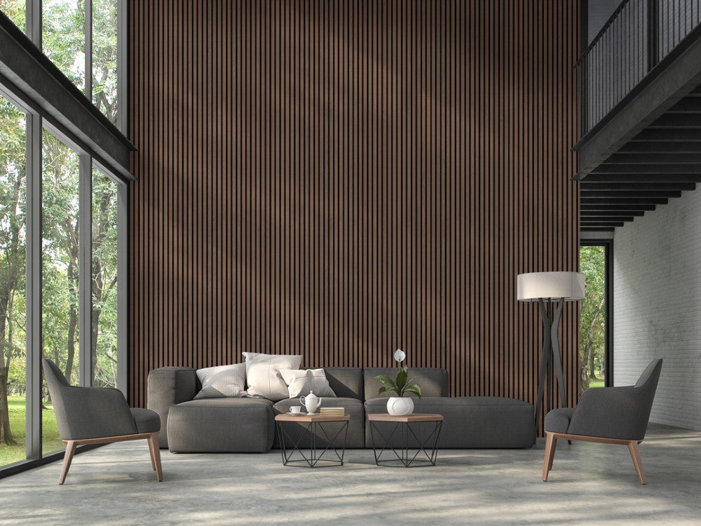 Pannello acustico decorativo in vero legno da 3mt o 2.44mt